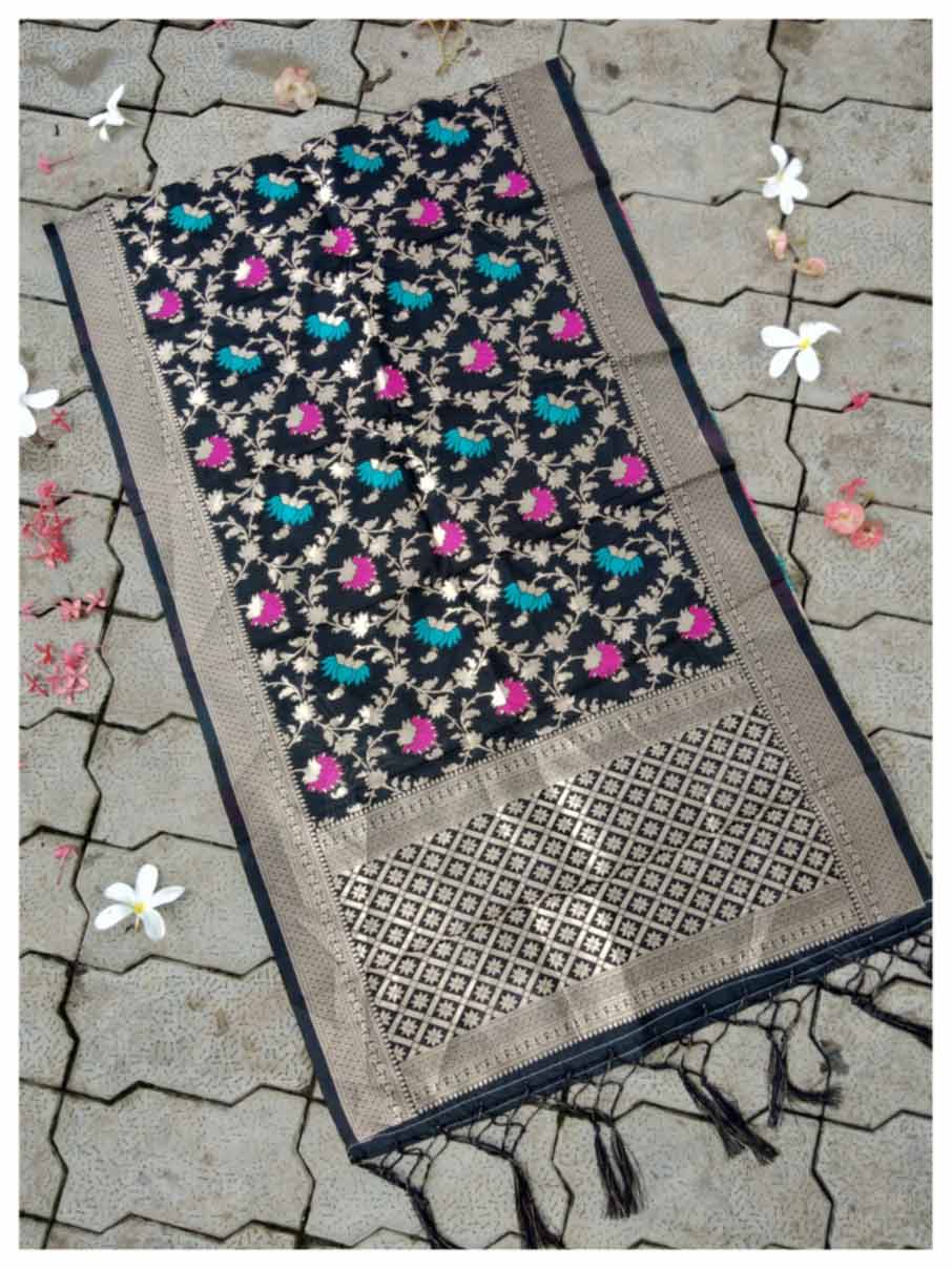 Silk Zari Work Banarasi Dupatta Traders-KD262Dark Silk Zari Work Banarasi Dupatta Traders-KD262Dark